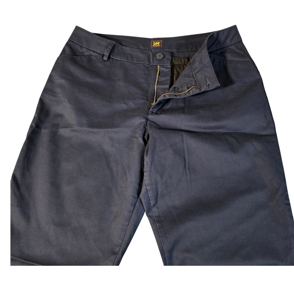 Lee Womens Navy Blue Straight Leg Trousers Pants Size 16 Long - 104637547